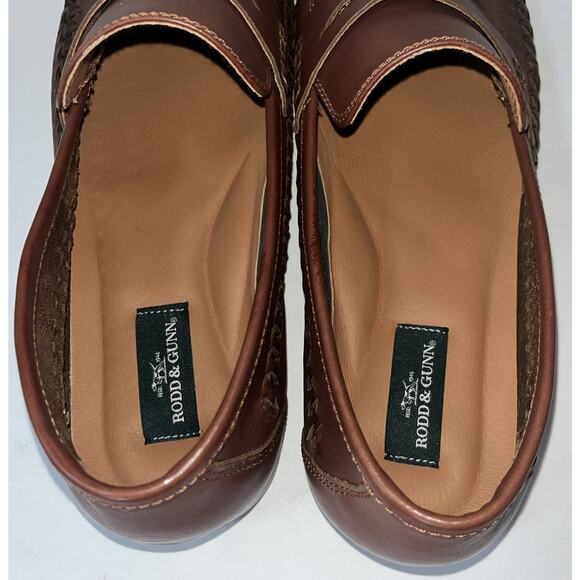 Rodd and Gunn Soft Leather Brown Mens Woven Loafer Size‎ 46 US 12 Slip On - Picture 5 of 10